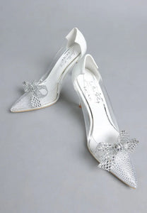 Erika Rhinestones Embellished Clear Pump Shoes