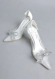 Erika Rhinestones Embellished Clear Pump Shoes