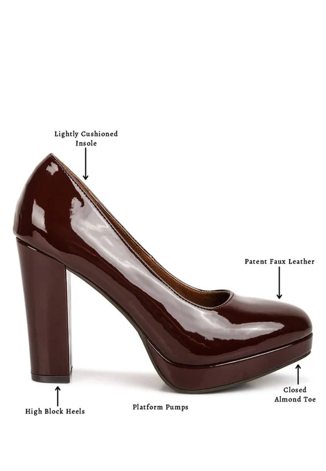 Dixie Patent Faux Leather Pump Sandals