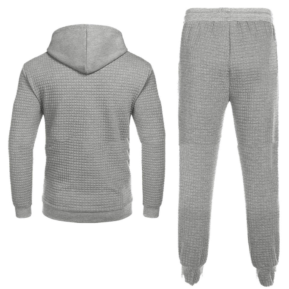 European & American Men's Long Sleeve Sweater Trousers Suit kairova