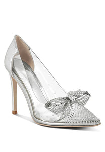 Erika Rhinestones Embellished Clear Pump Shoes
