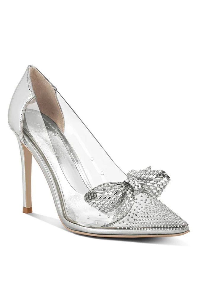 Erika Rhinestones Embellished Clear Pump Shoes